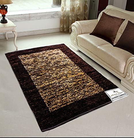 Avioni Polyester Blend Feather Touch Handloom Reversible Rugs for Living Room, 3x5ft (Brown)