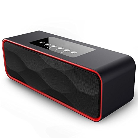 Wireless Bluetooth Speaker 4.0 ZEPST Speaker Portable Stereo Strong Enhanced Bass FM Radio MP3 Player,10 Play Hour 2200mAh Battery Hands-Free Calling Built-In Microphone, Micro TF SD Card, USB Input, AUX Line-In (Black)