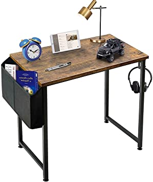 Computer Table Desk Small Student Study Writing for Home Office Bedroom School Work PC Workstation,Rustic 30 31 Inch
