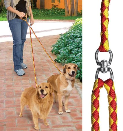 PetIQ Dual Dog Leash No-Tangle Double Dog Leash Coupler for 2 Dogs, for Big Dogs