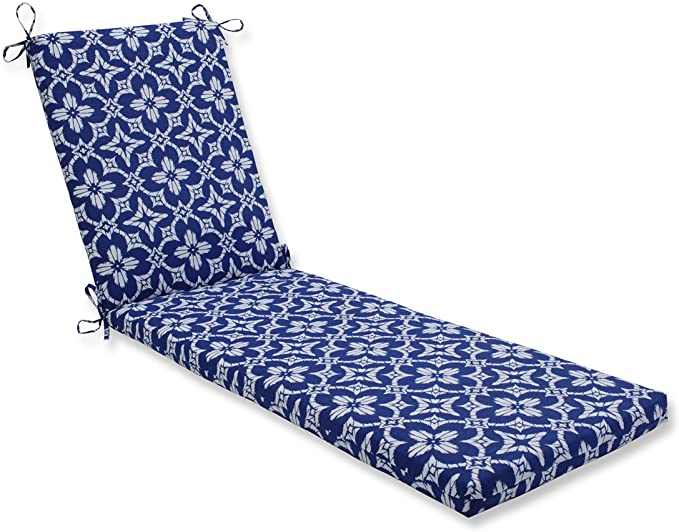Pillow Perfect Outdoor/Indoor Aspidoras Cobalt Chaise Lounge Cushion 80x23x3