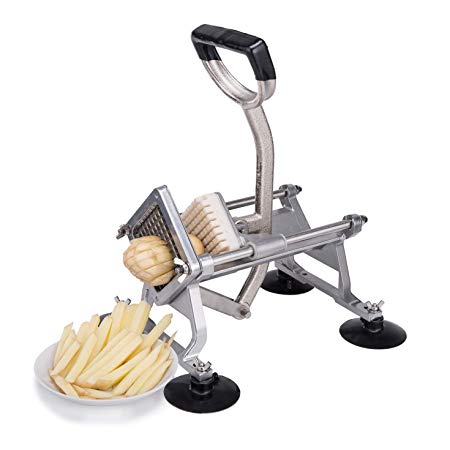 CO-Z Commercial Grade French Fries Cutter & Slicer Aluminum Alloy, Sweet Potato Frech Fry Maker(French Fry Cutter with 3/8 1/2 Wedge Blades)