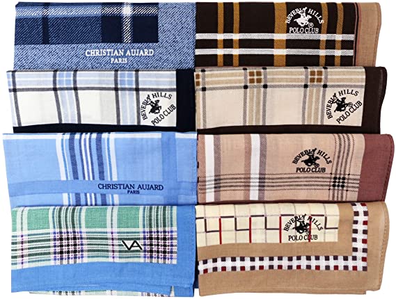 LEEVO Handkerchief Men Assorted Woven Cotton 100% Hankies Fashion Gift Box Bulk