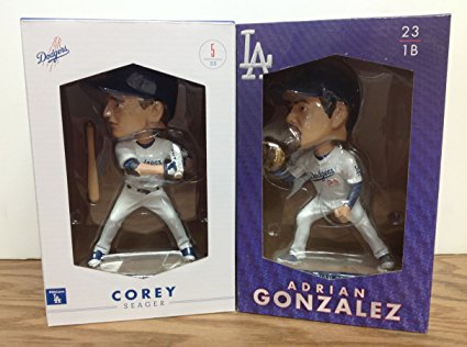 Corey Seager 2016 and Adrian Gonzalez 2015 Los Angeles Dodgers STADIUM PROMO Bobblehead SGA