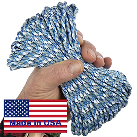 Paracord / Parachute Cord.  7-Strand, 550 Lb. Break Strength.  Guaranteed U.S. Made, Type III Military Survival 550 Cord.  25 colors for Bracelets and Projects.  Includes Two eBooks.