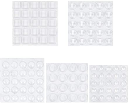 YOYUSH 116 Pcs Mini Clear Self Adhesive Domed Rubber Feet,Wear-Resistant and Pressure-Resistant Bumper Stops for Coasters, Furniture, Glass, Crafts 5 Size