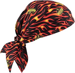 Ergodyne Chill-Its 6710CT Evaporative Cooling Dew Rag, Flames