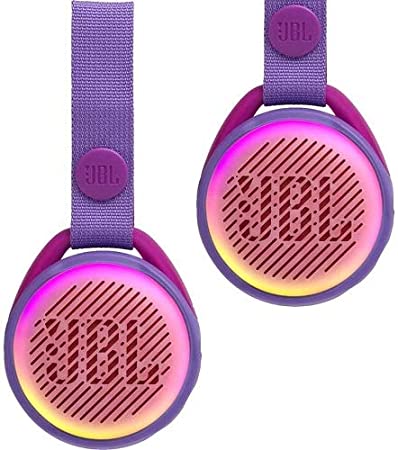 JBL JR POP Waterproof Portable Bluetooth Speaker for Kids with Ultra-Cool Lightshow (Purple 2-Pack)