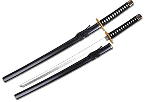Sparkfoam Sword 39" Foam Samurai Sword Black/white Handle w/ wood scabbard
