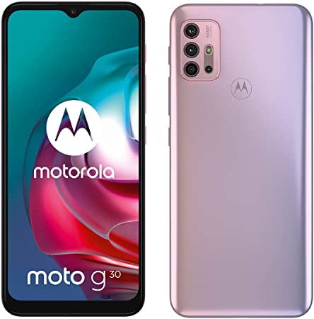 Moto G30 (6.5 Inch 90Hz, Qualcomm Snapdragon, 64MP quad camera system, 5000 mAH battery, Dual SIM, 4/128GB, Android 11), Pastel Sky