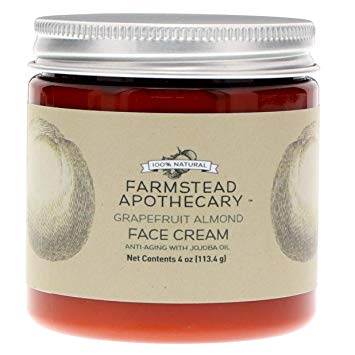 Farmstead Apothecary 100% Natural Anti-Aging Face Cream with Jojoba Oil, Grapefruit Almond 4 oz
