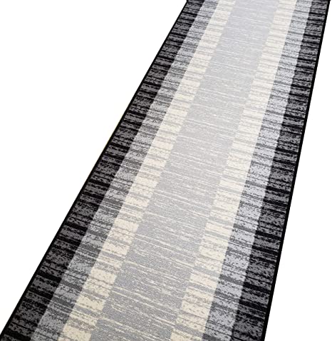 Custom Size Hallway Runner Rug - 31 in x 20 feet - Price Drops by Size - Rubber Backed Non Slip Bordered - Choose Width x Length