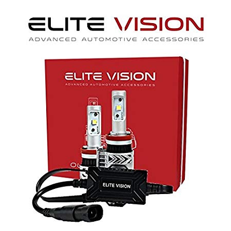 Elite Vision Advanced Automotive Accessories - Olympus LED Conversion Kit H11 (H8,H9, H16) for Bright White Headlights Bulbs, Low Beams, High Beams, Fog Lights