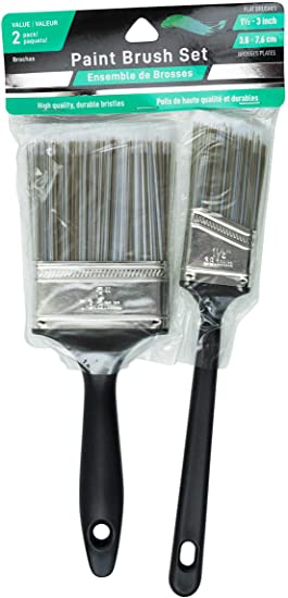 Jacent Paint Brush Set with 3-Inch and 1.5-Inch Flat Brush, 2 Count per Pack - 1 Pack