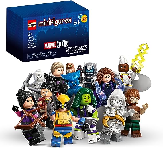 LEGO Minifigures Marvel Series 2 6 Pack 66735 Mystery Blind Box, Surprise Collectible Characters for Role Play or to Add to a Minifigure or Marvel Collection, A Gift for Disney and Marvel Fans