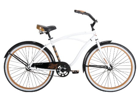 Huffy Bicycle Company Men's Number 26625 Good Vibrations Cruiser Bike, 26-Inch, Gloss White