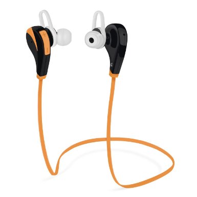 Bluetooth Headphone BestElec 40 Wireless Stereo Headset Sweat-proof Sports Running Gym Earphones with Microphone for iPhone 6s Plus 6 Plus Samsung Other Android and IOS Phones Orange