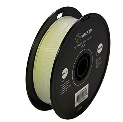 1.75mm White PLA 3D Printer Filament - 1kg Spool (2.2 lbs) - Dimensional Accuracy  /- 0.03mm