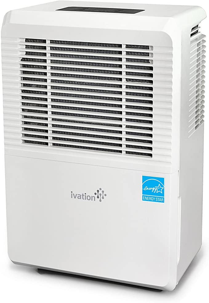 Ivation 4,500 Sq Ft Large-Capacity Energy Star Dehumidifier - Includes Humidistat, Hose Connector, Auto Shutoff/Restart, Casters & Air Filter
