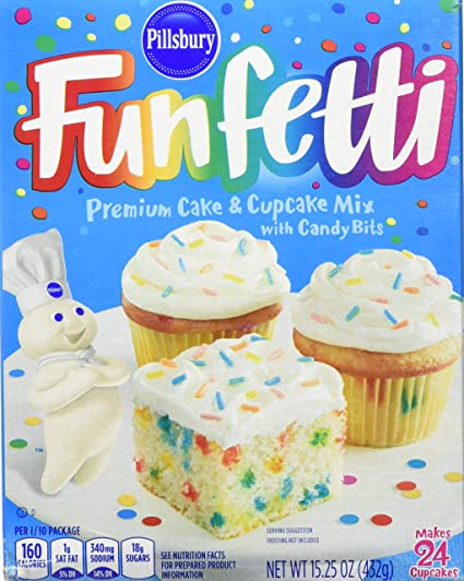 Pillsbury Funfetti Premium Cake & Cupcake Mix With Candy Bits 432g Box