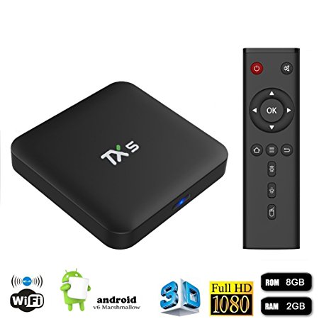 Mifanstech TX5 Amlogic S905X Android 6.0 TV Box 2G/8G Smart Set Top Box Streaming Media Player Support 4K Dual Band Wifi Miracast Bluetooth
