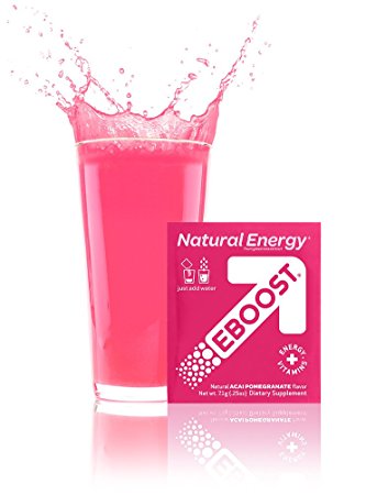 EBOOST Natural Energy Powder, Acai Pomegranate, 20 Packets