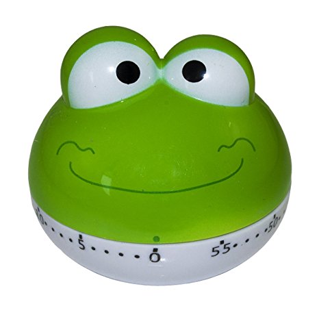 BINGONE Assorted Colors Cute Kitchen Timer Mini 55 Mins Animal Timer Countdown Frog (Green)