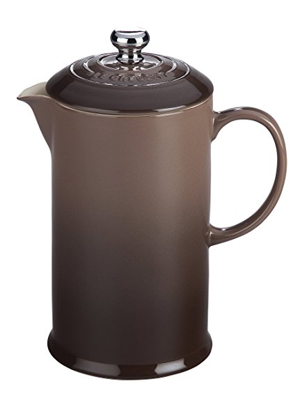 Le Creuset of America Stoneware Petite French Press, 12 oz, Truffle