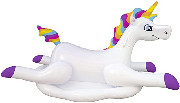 Blue Wave Cloud Rider Rainbow Unicorn Inflatable Ride-On Pool Float