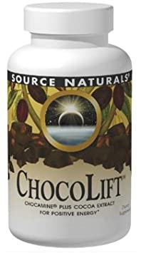 Source Naturals ChocoLift 500mg, Chocamine Cocoa Extract for Positive Energy, 30 Capsules