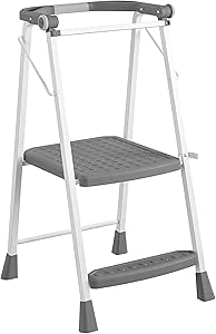 COSCO 2-Step Kitchen Stepper™ Adult Folding Step Stool, Kids Folding Stepper, Grey