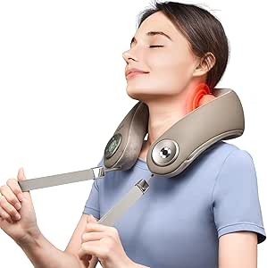 RENPHO Cordless Neck Massager with Heat, Neck Massager for Pain Relief Deep Tissue, 6D Kneading Neck Massage, Portable Heated Neck Massager for Travel, Neck Pain Relief Massager, Gifts for Women Men