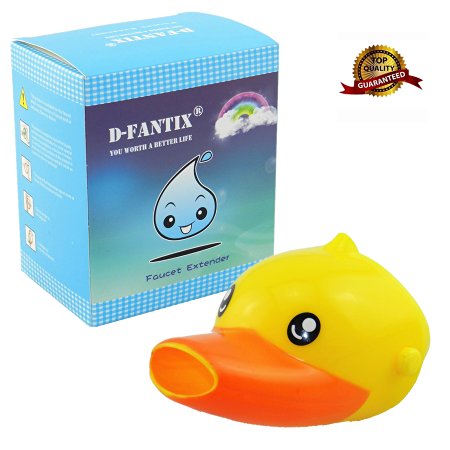 D-FantiX Cartoon Duck Faucet Extender for Kids Babies Toddlers Cute Bathroom Safety Products (Yellow)