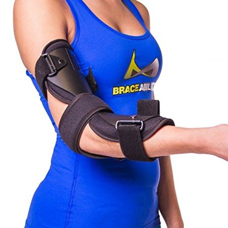 BraceAbility Cubital Tunnel Syndrome Elbow Brace for Ulnar Nerve Entrapment, Post-Surgery Recovery, Arm & Elbow Immobilization, and Treatment for Cubital / Radial Nerve Pain, Numbness & Tingling - M