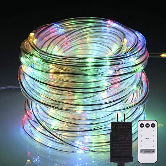 LED Rope Lights, 72ft 200 LEDs String Lights 8 Modes Firefly Lights IP65 Waterproof Fairy Lights with Remote Timer for Bedroom Patio Indoor Outdoor Christmas Festival Party Garden Tree Multi-Color
