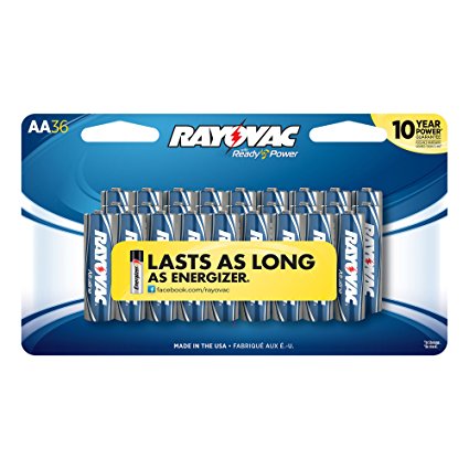 Rayovac Alkaline AA Batteries, 815-36CF2, 36-Pack