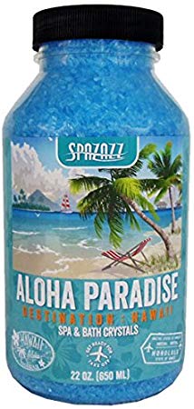 Spazazz SZCH SPZ-303 Hawaii Aloha Paradise Destination Crystals Container, 22 oz. Aromatherapy, Blue
