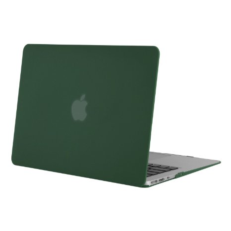 Mosiso MacBook Air 13 Case, Ultra Slim Soft-Touch Plastic See Through Hard Shell Snap On Case Cover for MacBook Air 13.3" (A1466 & A1369) with One Year Warranty, Peacock Green