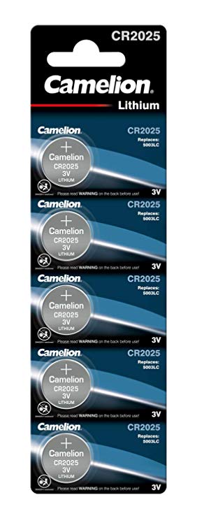 Camelion CR2025 3 V Lithium-Ion Button Cell Battery (Pack of 5)
