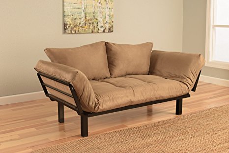 Best Futon Lounger Sit Lounge Sleep Smaller Size Furniture is Perfect for College Dorm Bedroom Studio Apartment Guest Room Covered Patio Porch . KEY KITTY Key Chain Included.