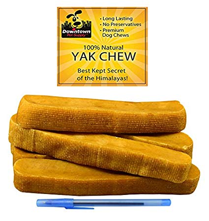 Himalayan Yak Dog Chew, 100% Natural Dog Chews, Value Pack (~ 2 lb, Mulitple Chews), by Downtown Pet Supply