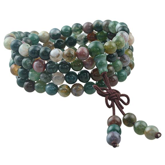 Shanxing 108 Prayer Beads Mala Bracelet Tibetan Buddhist Buddha Meditation Stone Necklace