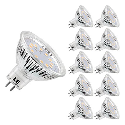 LE 3.5W GU5.3 LED Bulbs, Not Dimmable, 35W Halogen Bulbs Equivalent, 3.5W 12V, 280lm, 120° Beam Angle, Warm White, MR16, LED Light Bulbs, Pack of 10