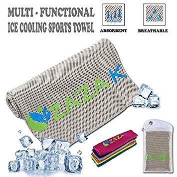 ZA'ZA K Cooling Microfiber Towel for Instant Cooling Relief, Cooling Towels for Neck, Sports Towel for Women, Men, Kids, Fitness Towels, Yoga, Workout, Gym, Pilates, Running, Travel, Camping, Golf