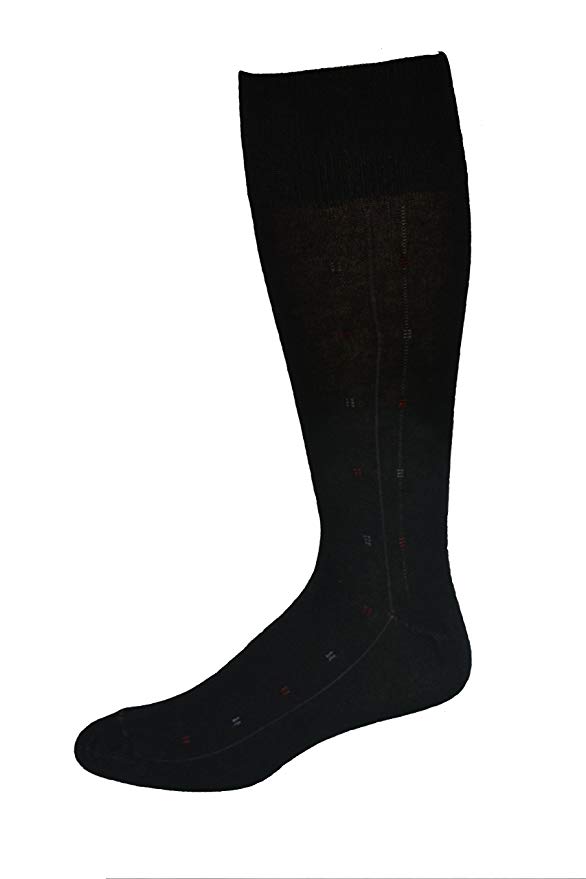 Men's Big and Tall Classic Patterned Cotton Blend Dress Sock 3 pack
