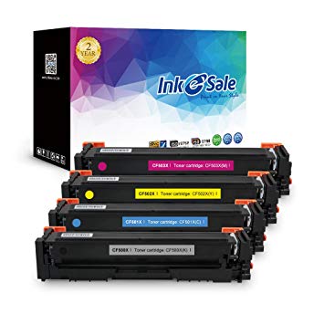 INK E-SALE Toner Cartridge Replacement for HP 202X CF500X CF500A CF501X CF502X CF503X Toner Cartridge High Yield Color Set for HP M254 MFP M281 MFP M280-4 Pack Black Cyan Magenta Yellow with Chip