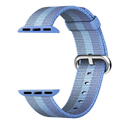 Hailan Apple Watch Band Series 1 Series 2,2017 Latest Fine Woven Nylon Wrist Strap Replacement with Classic Buckle for iwatch,42mm,Tahoe Blue