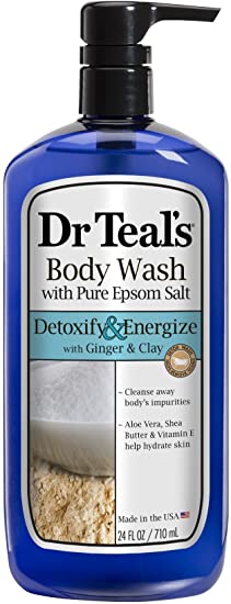 Dr. Teal's Pure Epsom Salt Body Wash, Detox, 24 Fluid Ounce