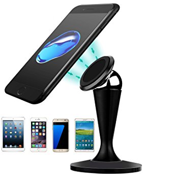Smartphone Car Mount AnoKe Mobile Cell Phone Holder Magnetic Display Stand Dock For Car Auto Dashboard Desk Fit iPhone 7 Plus 6 6s 5 5S iPad mini air 1 2 3 Samsung Galaxy S7 Edge S6 S5 Tablet GPS