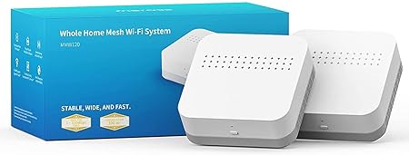 WiFi Mesh System, Dual Band Mesh Router Kit with 4 Gigabit Ports, 867Mbps 5GHz   300Mbps 2.4GHz, MU-MIMO, Auto Pairing，WLAN coverage 300 m²